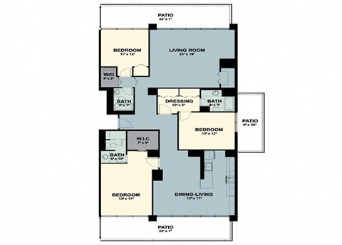 a floor plan of a two story house with a bedroom and a living room